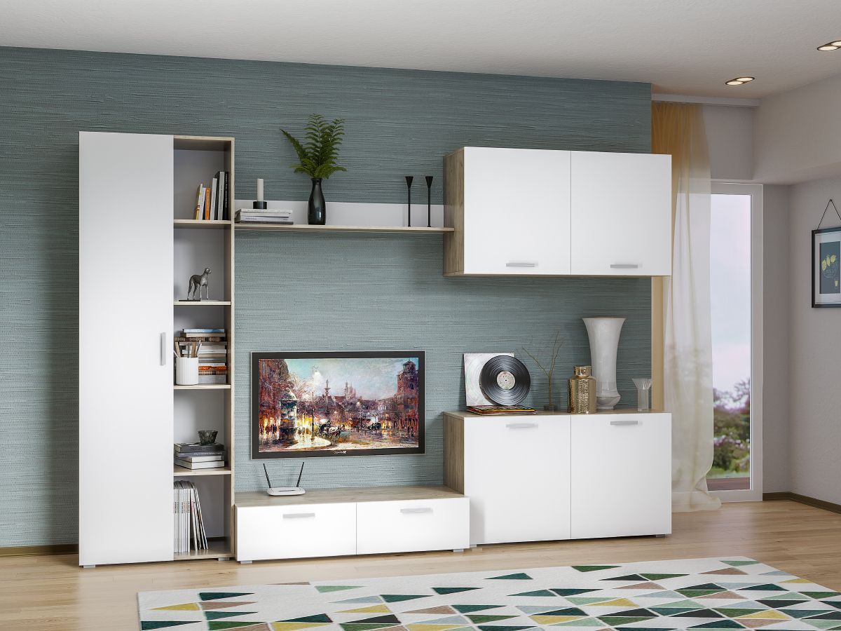 ИСНЯТО Токио 03.232 Полка навесная, цвет дуб крафт серый/белый премиум, ШхГхВ 120х22,7х16 см. | фото 4