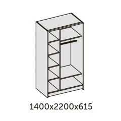 ИННЭС-5 Шкаф-купе 2-х дв.1400 (2дв. Ф3 - бодега белая вставка экокожа белая) | фото 2