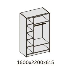 ИННЭС-5 Шкаф-купе 2-х дв. 1600 (2дв. Ф3 - бодега бел вст экокож бел) | фото 2