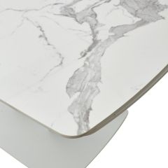 Стол ALATRI 120 GLOSS STATUARIO WHITE SOLID CERAMIC / WHITE, ®DISAUR | фото 10